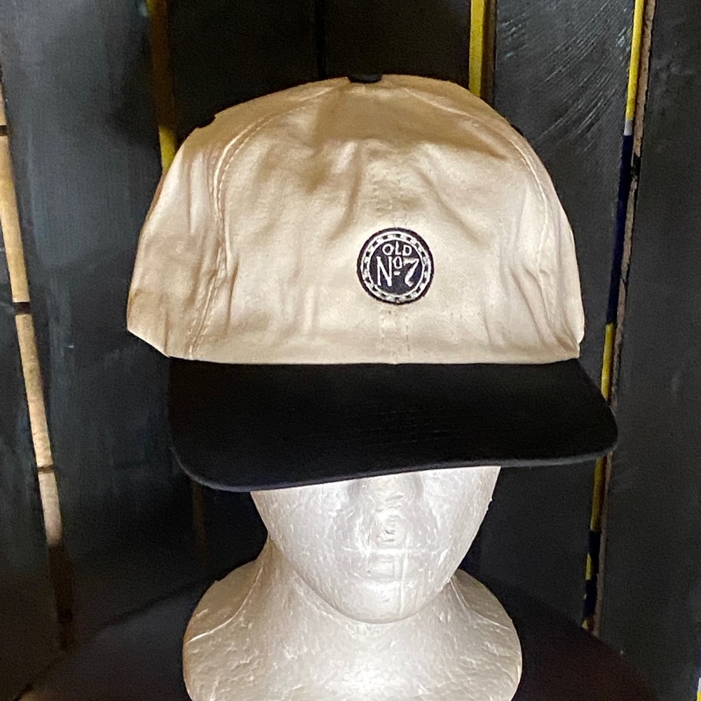 Vintage Jack Daniels Old No. 7 Cream and Black adjustable Cap with Logo made USA